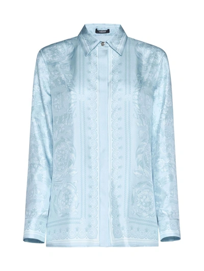 Versace Shirts In Pale Blue