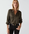 Michael Stars Meredith Satin Button Down Shirt In Dolma