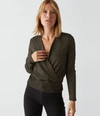 Michael Stars India Sparkle Surplice Top In Black