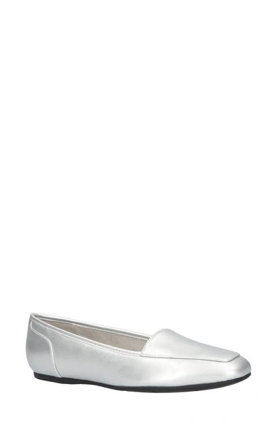Easy Street Women's Thrill Square Toe Flats In Silver