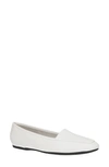 Easy Street Women's Thrill Perf Square Toe Flats In White