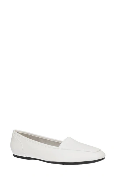 Easy Street Women's Thrill Perf Square Toe Flats In White