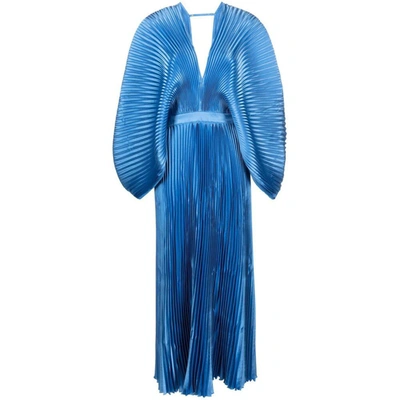 L'idée Versaille Pleated Gown In Blue