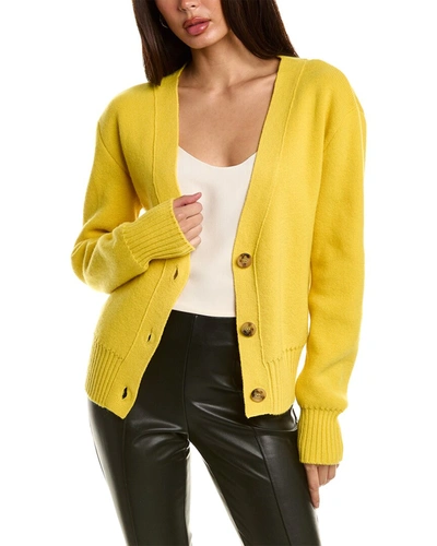 Oscar De La Renta Wool Cardigan In Yellow