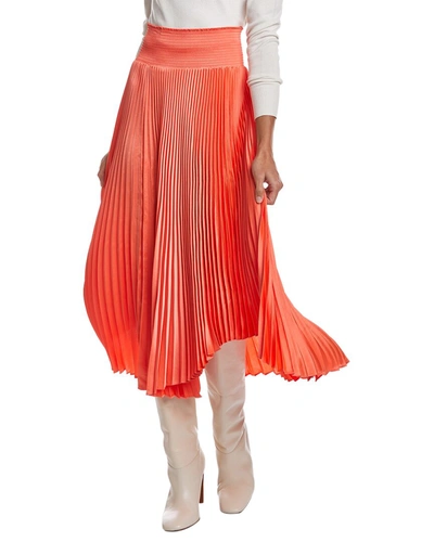 A.l.c Sonali Pleated Pull-on Midi Skirt In Pink