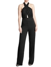 Halston Kaiya Womens Halter Open Back Jumpsuit In Black