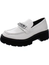 Aqua Blake Womens Patent Flats Loafers In Multi