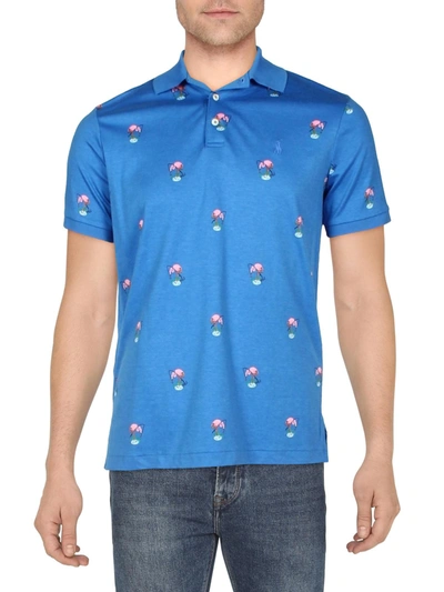 Polo Ralph Lauren Gone Fishing Mens Cotton Classic Fit Polo In Blue