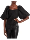 AJE WOMENS CORSET SEAMED PUFF SLEEVES CROPPED
