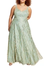 TLC SAY YES TO THE PROM PLUS WOMENS SEQUINED LONG EVENING DRESS