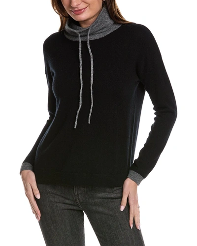 Amicale Cashmere Colorblocked Cashmere Sweater In Black