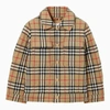 Burberry Childrens Check Nylon Quilted Jacket In Beige