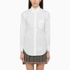 Thom Browne Shirt With Back Loop Detail And Chest Pocket In White