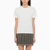 THOM BROWNE THOM BROWNE | WHITE T-SHIRT WITH TRICOLOUR DETAIL