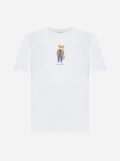 Maison Kitsuné Dressed Fox Cotton Graphic Tee In White