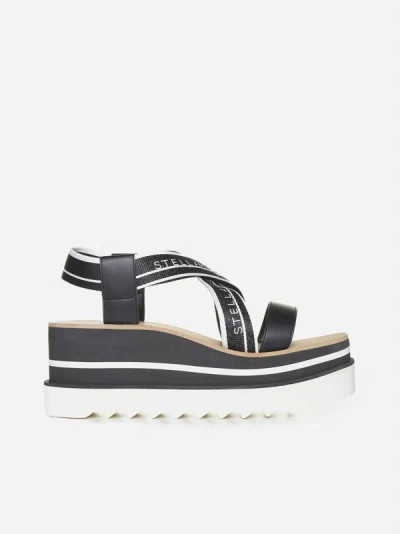 Stella Mccartney Sneak-elyse 80mm Platform Sandals In Black,white