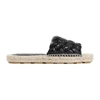 Bottega Veneta Black Leather Intrecciato Sandals In Black