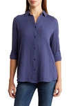 BEACHLUNCHLOUNGE BEACHLUNCHLOUNGE ALESSIA LONG SLEEVE COTTON BUTTON-UP SHIRT