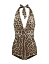 Dolce & Gabbana Leopard-print Swimsuit In Multicolour
