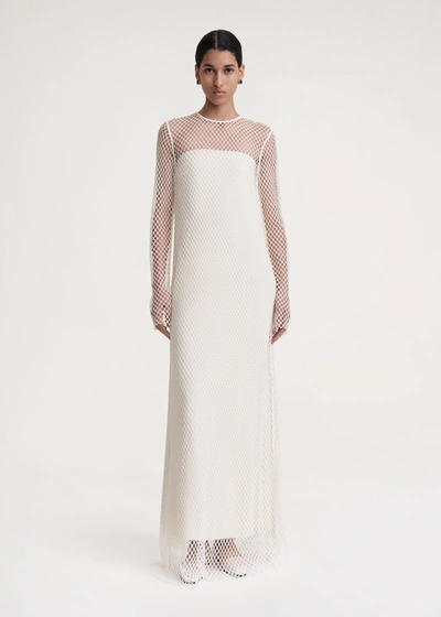 Totême Layered Lace Dress Snow In White