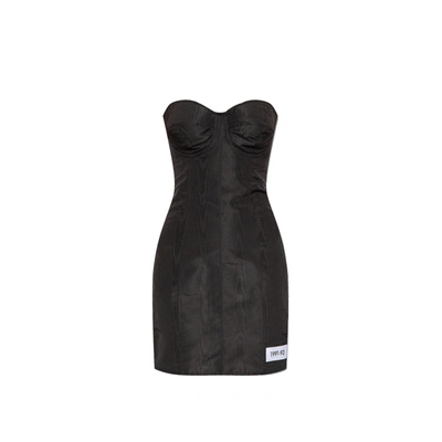 Dolce & Gabbana Stretch-satin Mini Dress In Black