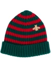 GUCCI striped beanie with embroidery,4755184G20612234576