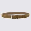 TOD'S TOD'S BROWN SUEDE BRAIDED BELT