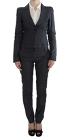 Exte One Button Two Piece Suit In Grey