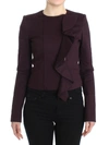 Gf Ferre' Purple Ruched Jacket Coat Blazer Short In Purple