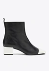 Carel Paris Leather Estime Ankle Boots 42 In Navy