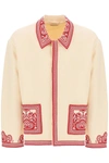 Bode Beige Beaded Flora Jacket In Cream
