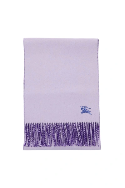 Burberry Reversible Cashmere Scarf Women In Purple