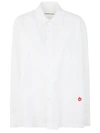 Alexander Wang Apple Patch Cotton Button-up Shirt In White