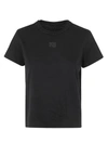 ALEXANDER WANG ALEXANDER WANG ESSENTIAL JERSEY SHRUNK TEE WITH PUFF LOGO AND BOUND NECK CLOTHING