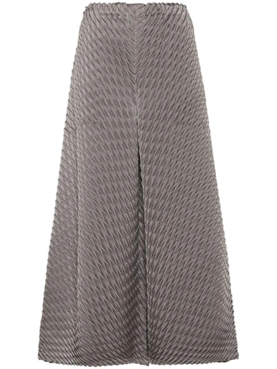 Issey Miyake Gleam Pleats Cropped Trousers In Grey