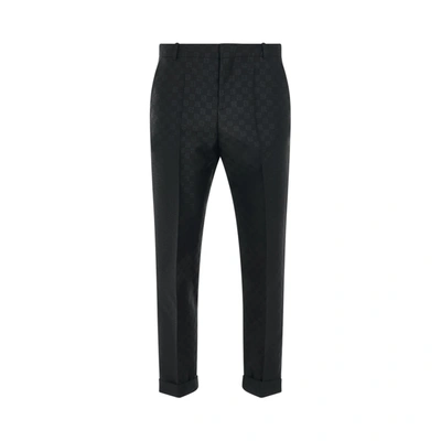 BALMAIN MEN'S MONOGRAM JACQUARD PANTS
