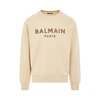 Balmain Beige Flocked Sweatshirt