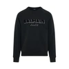 BALMAIN LOGO FLOCK & FOIL SWEATSHIRT