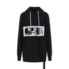 RICK OWENS DRKSHDW DRK LOGO PRINT HOODIE