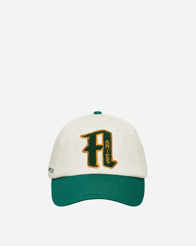 Aries Varsity Cap Off White / Green In Multicolor