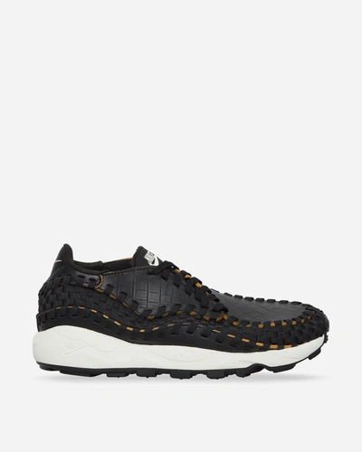 Nike Air Footscape Stretch-knit And Croc-effect Leather Sneakers In Multicolor