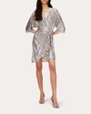 Diane Von Furstenberg Sequin-embellished Wrap Minirdess In Silver