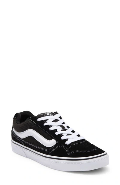 Vans Caldrone Low Top Sneaker In Suede/ Mesh Black/ White