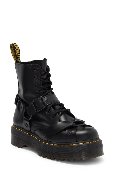 Dr. Martens' Jadon Boot Harness Leather Platforms Boots In Black