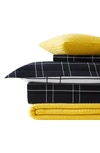 Southshore Fine Linens Urban Grid 5-piece Bedding Set In Black