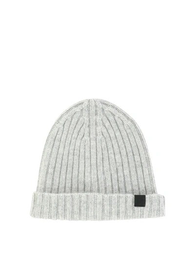 Tom Ford Ribbed Beanie Hat In White