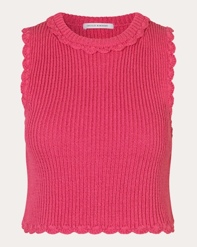 Cecilie Bahnsen Women's Vimona Faustine Crochet Vest Top In Pink