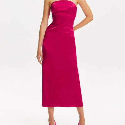 Nocturne Women's Strapless Midi Dress In Fuchsia