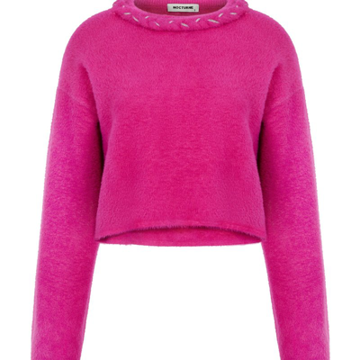 Nocturne Women's Embellished Knit Sweater In Pink
