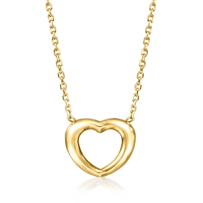Ross-simons Italian 18kt Yellow Gold Heart Necklace